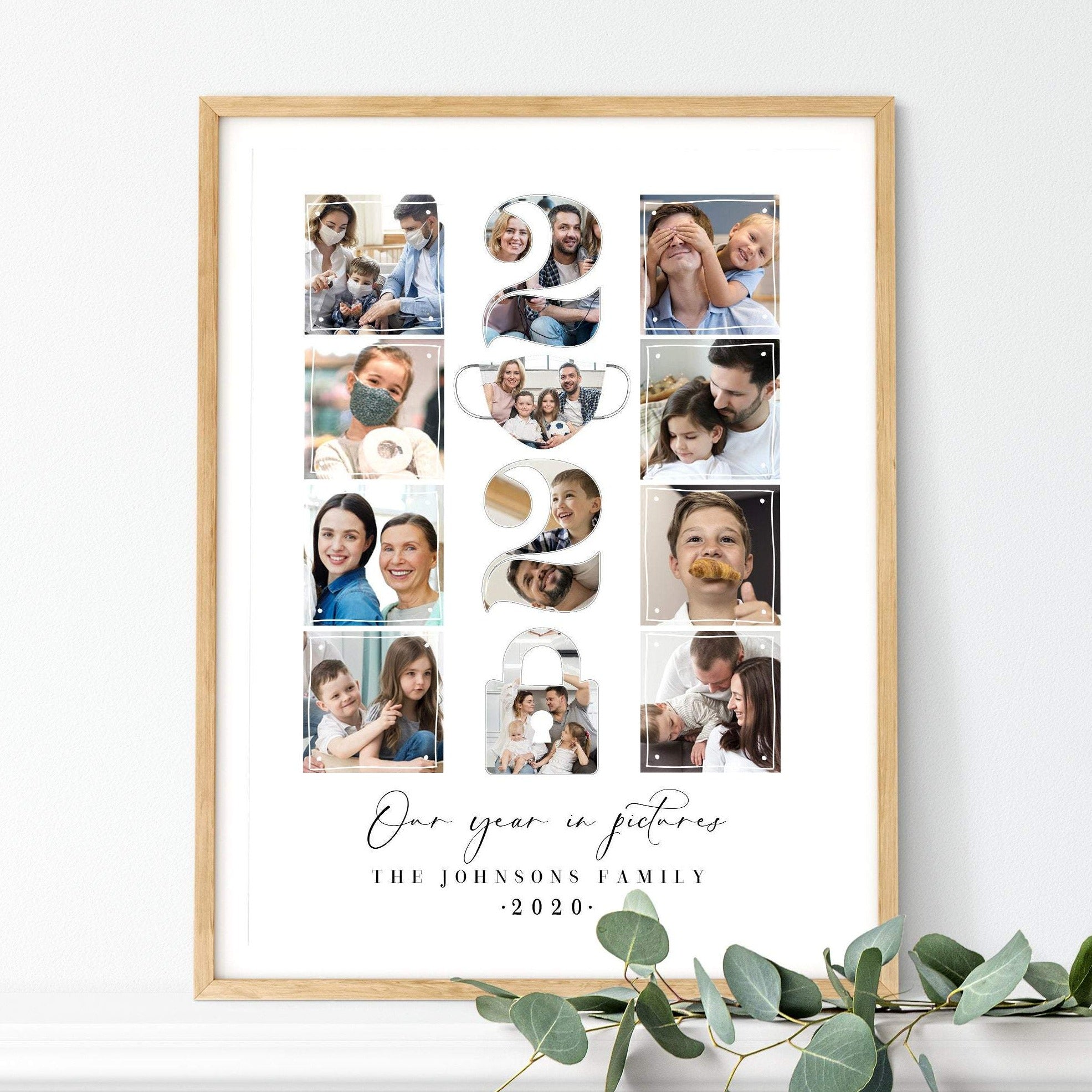 Printed Photo Collage Personalized Family 4x6 Box Frame - Horizontal