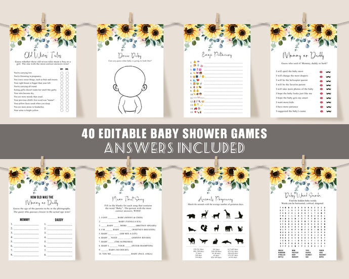 Baby Shower Games for Sunflower Party Theme