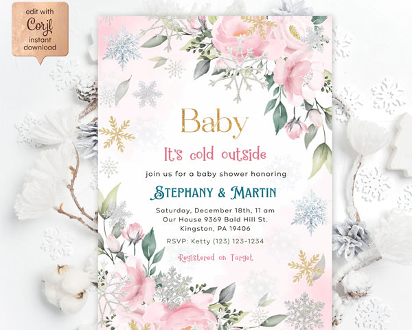 Celebrate in Style: Winter Wonderland Baby Shower Invitation