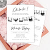 Bachelorette lingerie invitations and  itinerary template, Lingerie party invitation