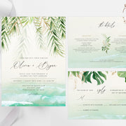 Beach wedding invitation package beach destination wedding templates tropical coastal