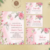 Bunny baby shower invitation girl, Bunny floral baby shower suite, Pink baby shower, Editable templates