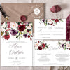 Burgundy and blush wedding invitation templates editable burgundy wedding reception invitation