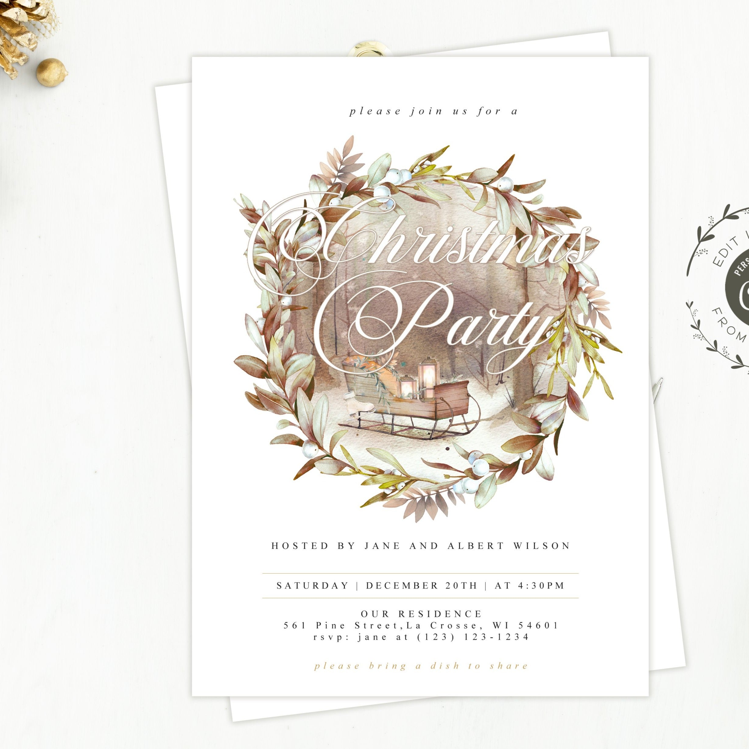 vintage holiday party invitations