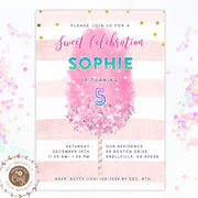 Cotton Candy Birthday Invitation, Sweet birthday invitation for girl, Carnival birthday invite