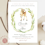 Deer baby shower invitation girl, Baby deer baby shower invitation printable, you edit