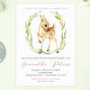 Deer baby shower invitation boy or girl, Baby shower invitation woodland