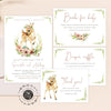 Deer baby shower bundle, Little deer baby shower invitation suite, 4 items