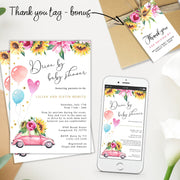 Sunflower Drive By Baby Shower Invitation