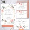 Dusty rose baby shower invitation bundle, Mauve baby shower suite, Garden