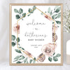 Floral roses welcome sign template boho baby shower sign bridal shower, 16x20, editable