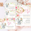 Balloons Elephant Baby Shower Invitation Suite