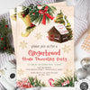 Gingerbread House Christmas Invitation editable, Gingerbread House Making Party Invitation, Christmas Birthday Invitation, Holiday Invitation