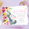 Baby Shower Invitation Elephant Pink