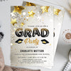 Graduation Party Invitation Template Black and Gold, Senior Graduation Announcement