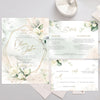 Greenery roses wedding invitation suite, Bohemian wedding invitation, RSVP and details