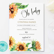 Sunflower Baby Shower Brunch Invitation