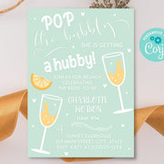 Brunch and bubbly bridal shower funny invitation template