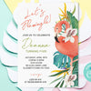 Let's flamingle party invitation, Pool party flamingo invitation