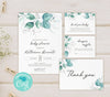 Green and Silver Baby Shower Invitation Suite