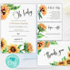 Sunflower Baby Shower Bundle Templates