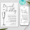 Brunch and Bubbly Invitation Template, Minimalist Bridal Shower Invite