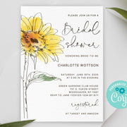 Sunflower Bridal Shower Invitation Modern