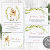 Deer Baby Shower Invitation Bundle, Fawn Woodland Baby Shower, 4 Items Included