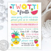 Twotti frutti birthday invitation, Two-tti frutti invitation, 2nd birthday girl