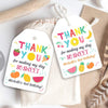 Fruit Thank You Tags editable, Fruit Birthday Favors