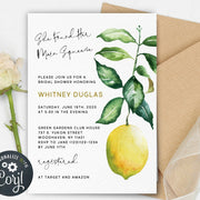 Lemon bridal shower invitation, She found her main squeeze editable template