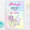 Editable mermaid thank you card 4x6