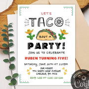 Taco About A Party Invitations, Fiesta birthday invitation editable template