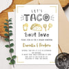 Let's taco bout love bridal shower invitation editable