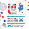 4th of July BBQ invitation, Editable BBQ flyer, BBQ party red white and blue invite