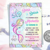 Mermaid splish splash invitation, mermaid bash, pool party