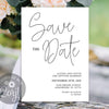 Save the date minimalist template, Save wedding date, black and white