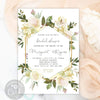 Bridal Shower Invitation Template Greenery and Ivory Roses, Bridal Brunch Invite