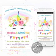 unicorn rainbow invitation