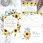 Sunflower Bridal Shower Invitation Set