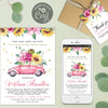 Drive By Baby Shower Invitation Pink Car