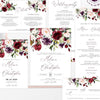 Burgundy and blush wedding suite templates editable burgundy wedding package