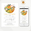 Pumpkin Baby Shower Invitation, little pumpkin, fall baby shower