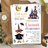 Halloween birthday invitation for girl, Witch birthday party invitation