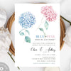 Gender reveal invitation modern template Blue or pink invitation boy or girl