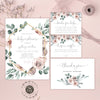 Baby shower invitation suite floral templates boho baby shower package, dusty rose, geometric