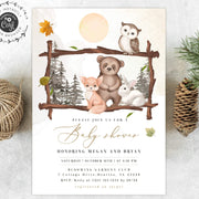 Forest Animals Baby Shower Invitation