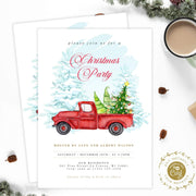 Christmas invitation red truck editable Christmas party template, Christmas drive by, Christmas dinner