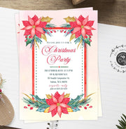 Holiday Christmas Party Invitation Template Printable Holiday Party Invitation Instant Download Christmas Invitation Editable