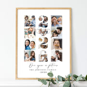 Family Photo Collage Our Year in Pictures Lockdown Memories photo art housewarming gift custom collage of pictures, I edit YOU print